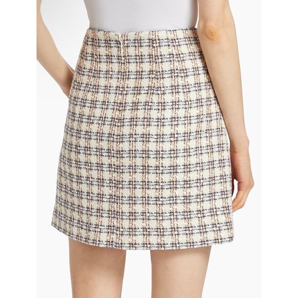NEW NWT Veronica Beard Roman Skirt Ivory/ Camel Tweed Size 2 - Picture 4 of 8
